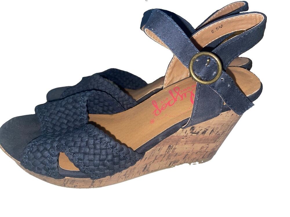 Women’s Jellypop Open Toe Crotchet Design Gracey Wedge Heal Sandals Sz 6.5 M